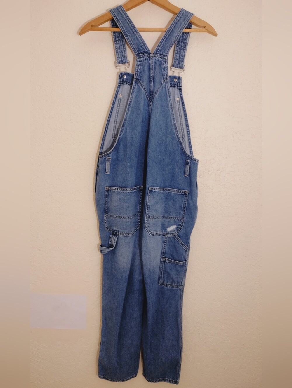 GAP Medium Blue Denim Distressed Carpenter Overalls - Picture 5 of 5